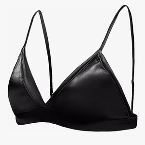 SilRiver Women's Silk Satin Triangle Bralette Soft Cup Wireless Bra sz large